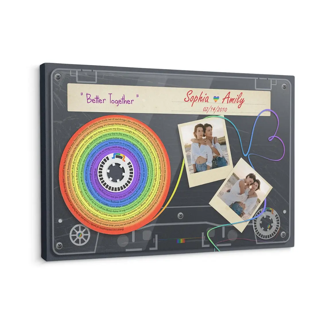 Custom Glass Effect Wall Art -Best Lesbian Wedding Gifts